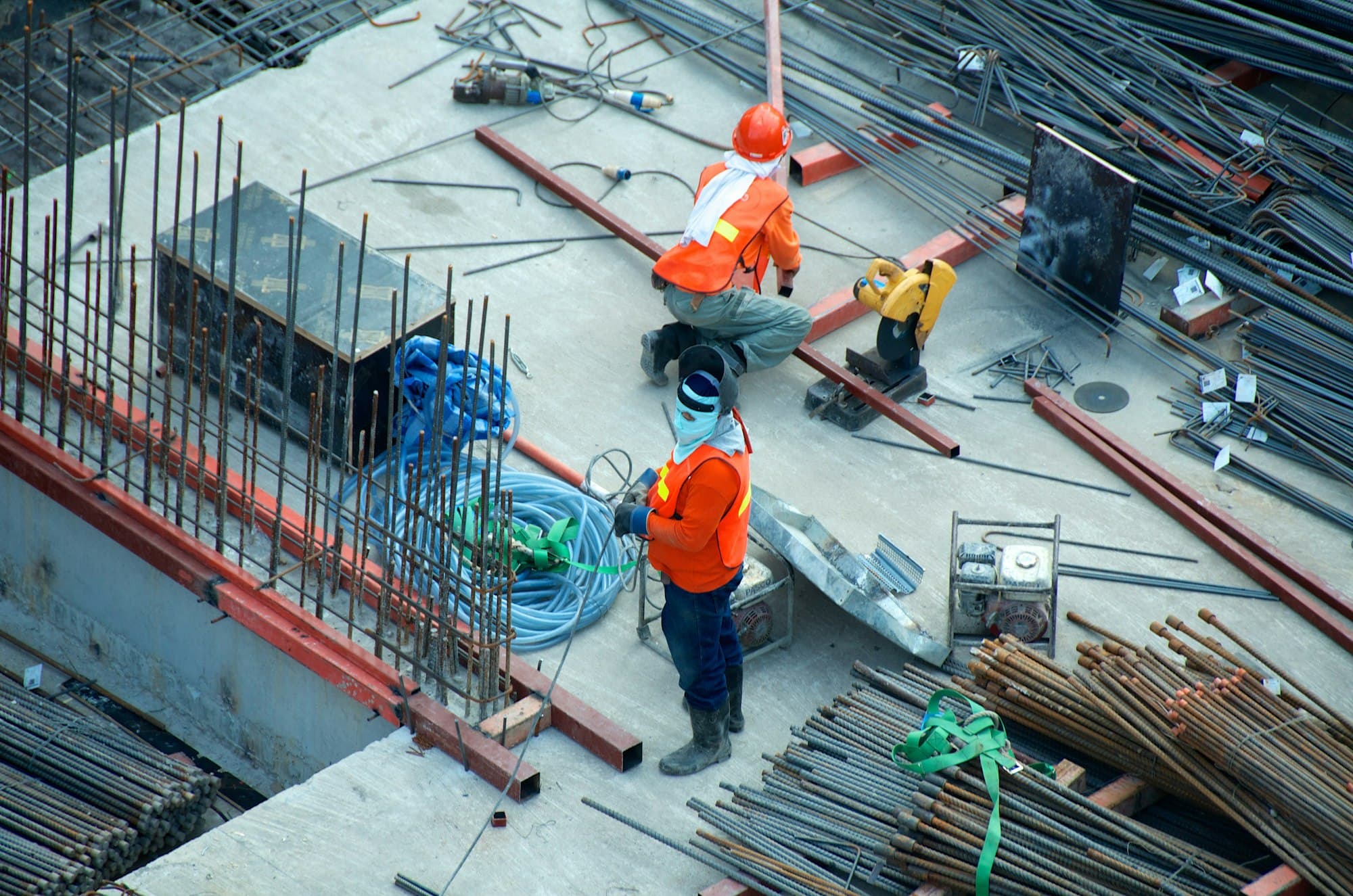 Construction workers on a civil construction site
